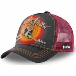 Capslab Casquette Looney Tunes Bugs Bunny Gris Filet Rouge for Accessoires textile Couleur Gris