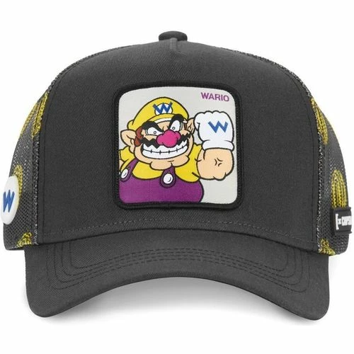 Capslab Casquette Trucker Super Mario Wario for Accessoires textile Couleur Gris 2 Capslab Casquette Trucker Super Mario Wario for Accessoires textile Couleur Gris – Image 2