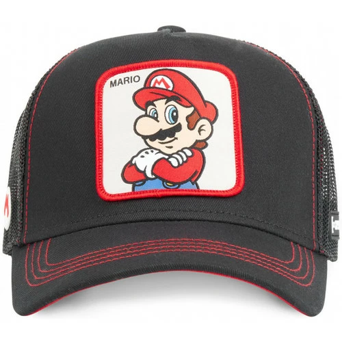 Capslab casquette homme trucker super mario for Accessoires textile Couleur Noir 2 Capslab casquette homme trucker super mario for Accessoires textile Couleur Noir – Image 2