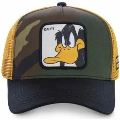 Capslab Looney Tunes Daffy Duck Trucker for Accessoires textile Couleur Olive, Noir