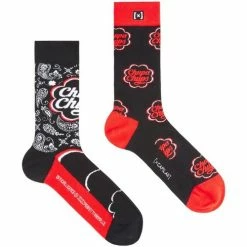 Capslab Paire de chaussettes de ville Chupa Chups Ban for Chaussettes et collants Couleur Rouge