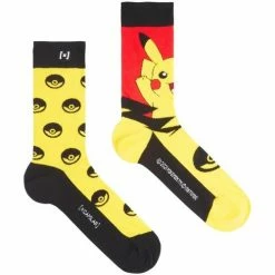 Capslab Paire de chaussettes de ville Pokémon Pikatchu for Chaussettes et collants Couleur Jaune