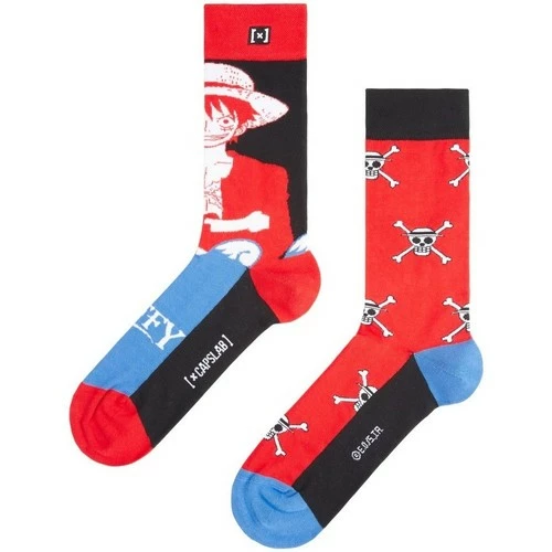 Capslab Paire de chaussettes de ville One Piece Luffy for Chaussettes et collants Couleur Rouge 2 Capslab Paire de chaussettes de ville One Piece Luffy for Chaussettes et collants Couleur Rouge – Image 2